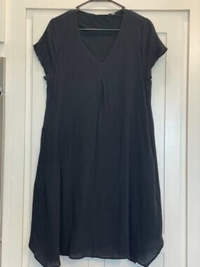 Soft Surroundings Black Gauzy A-Line Dress M